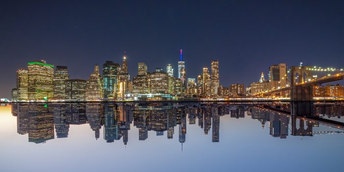 "New York City Skyline, the Upsidedown" 90x45cm - Afbeelding 2