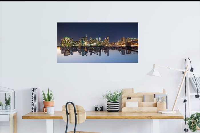 "New York City Skyline, the Upsidedown" 90x45cm